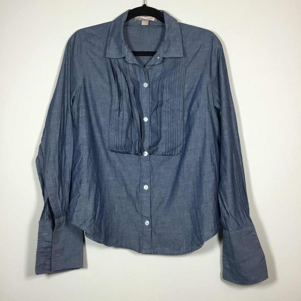 Love 21 Denim 100% Cotton Minimalist Clean Girl Casual Button‎ Down Shirt M